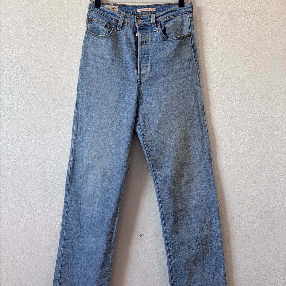Levi's Ribcage Straight Full Length Jeans Light Wash